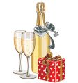 champagne bottle vector image