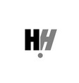 hh h black white grey alphabet letter logo icon vector image