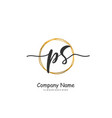 p s ps initial handwriting and signature logo vector image