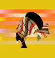 portrait beautiful african woman in striped turban vector image vector image