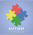puzzle autism awareness vector image