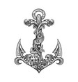 hand drawn vintage ship anchor tattoo vector image vector image