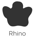 rhino footprint african animal paw black vector image vector image