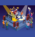 rock musicians concert vector image vector image
