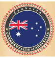 vintage label cards of australia flag vector image