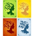colorful seasonal womens profiles vector image vector image