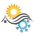 air conditioner house sun snowflake vector image
