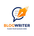 blog writer logo template this design use pen vector image vector image