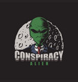 conspiracy alien vector image vector image