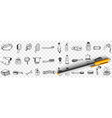 cosmetics and tools for bath doodle set vector image vector image