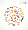 food icons vector image vector image