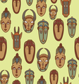 hand drawn african masks seamless pattern vector image