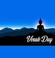 vesak day buddha silhouette at sunrise vector image vector image