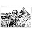 vintage engraving sphinx and great vector image