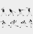 baseball players set - sketch vector image vector image