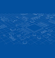 electric circuit board various chips vector image