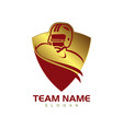 gold shield american football vector image