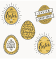 set of eggs with easter greeting type design vector image vector image