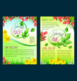 spring sale floral poster discount flyer template vector image