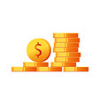 coins money stack or golden cash pile vector image