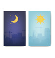 day and night landscape vector image
