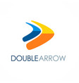 double arrow colored logo vector image vector image