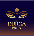 happy durga pooja navratri festival golden wishes vector image vector image