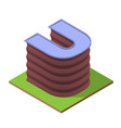 isometric building letter u form vector image vector image