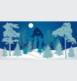 winter landscape night forest silhouette vector image