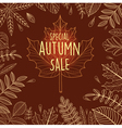 autumn sale poster with outline leaves vector image vector image