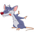 Cute hungry rat vector image Cute hungry rat