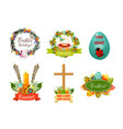 easter spring holiday cartoon symbol set vector image vector image