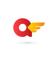 letter a wing logo icon design template elements vector image
