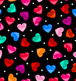 seamless colorful heart shape pattern over black vector image