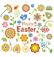 set of easter ornamental elements vector image