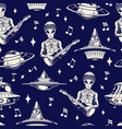alien music monochrome pattern seamless vector image vector image