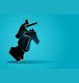 businessman riding a chess knight vector image vector image