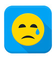crying yellow smiley face app icon vector image vector image