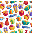 gift boxes or presents with bow seamless pattern vector image