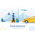 hitchhiking travel adventure flat ad banner vector image