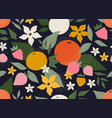 abstract fruit flower pattern plant floral print vector image