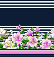 border with magnolia flowers vector image
