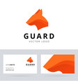 guard logo template with dog head sign vector image vector image
