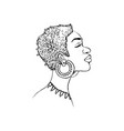 african american woman silhouette profile in black vector image