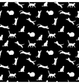 cat seamless background silhouette vector image