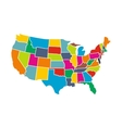 colorful usa map with states icon vector image