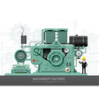 industrial machine engine factory construction vector image vector image