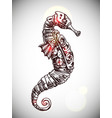 mechanical seahorse hand drawn vector image vector image