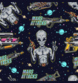 space aliens colorful seamless pattern vector image