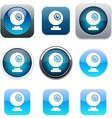 webcam blue app icons vector image